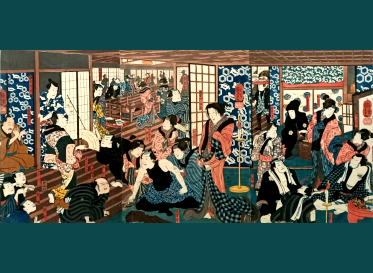 GLI ATTORI DEL DRAMMA KABUKI "SUMIDAGAWA TSUI NO KAGAMON" IN SCENA AL TEATRO NAKAMURA SI RILASSANO IN UNA CASA DA TE